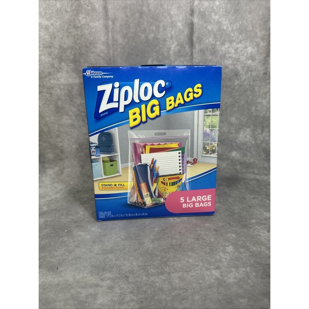 Ziploc Big Bags Double‎ Zipper Large Storage Bags - 5 Pieces